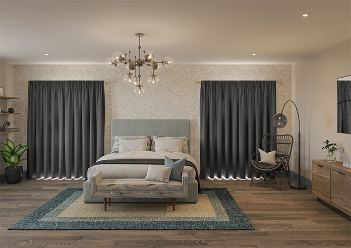 Akoya Faux Silk, Lustre Slate Grey - Made to Measure Curtains - Image 15